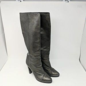 Fendi Selleria Black Gold Metallic Leather Boots